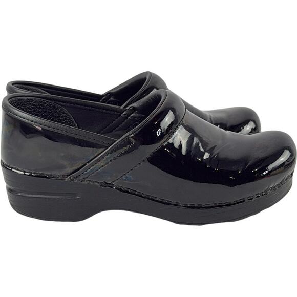 Dansko Women's Professional Petrol Patent Leather Clog Size 37 - Picture 3 of 10